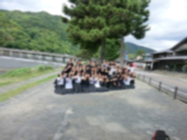 修学旅行初の集合写真